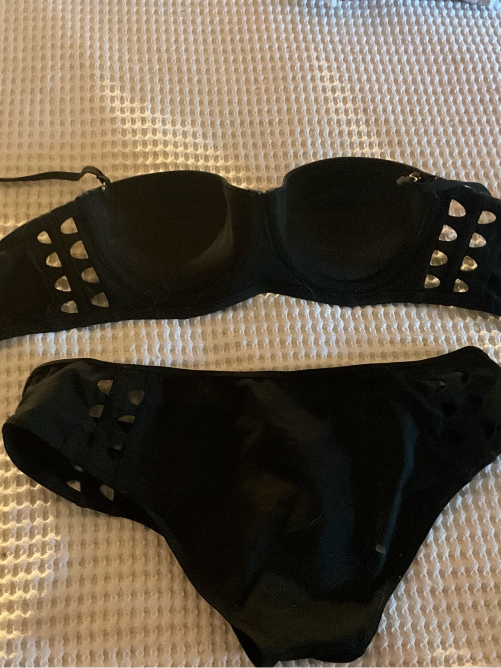 Victoria's Secret Black Cutout Bandeau Bikini